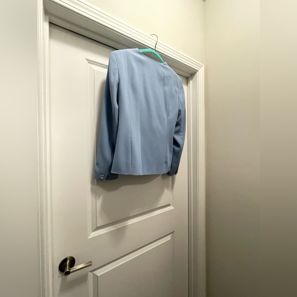 Karen Scott 2PC Conservative Blue Suit W/Dress & Single Button Jacket Size 12 - Picture 7 of 8